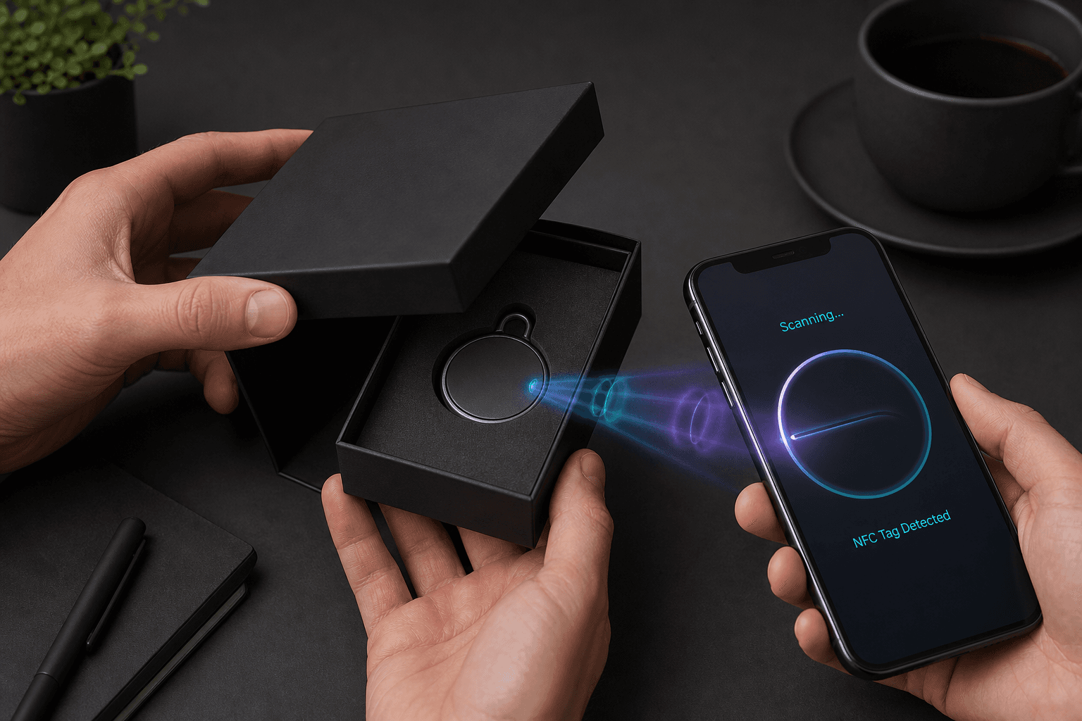 Product packaging opened with a LivingTag scan