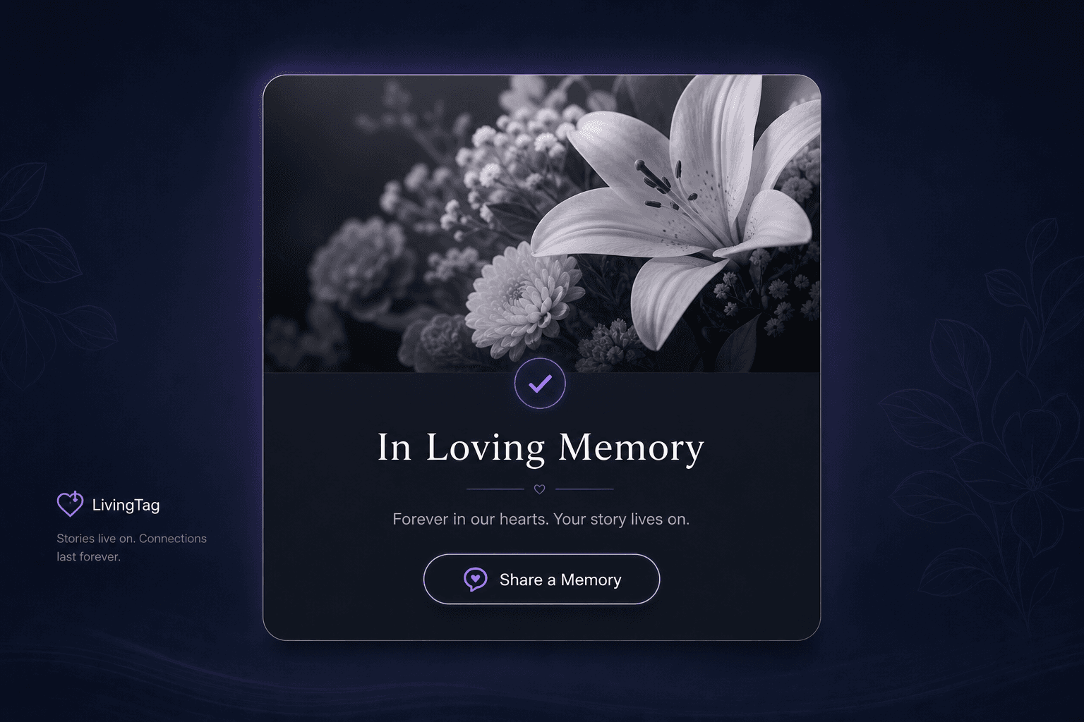 In Loving Memory memorial LivingTag page